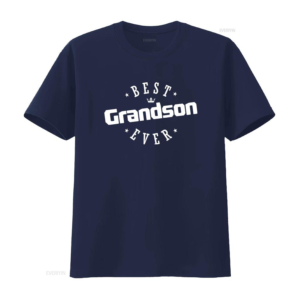 Mens Best Grandson Ever T Shirt Black 2X Large vintage Washed Top For Everyday Wear Stylish Casual homme Comfortable Versatile