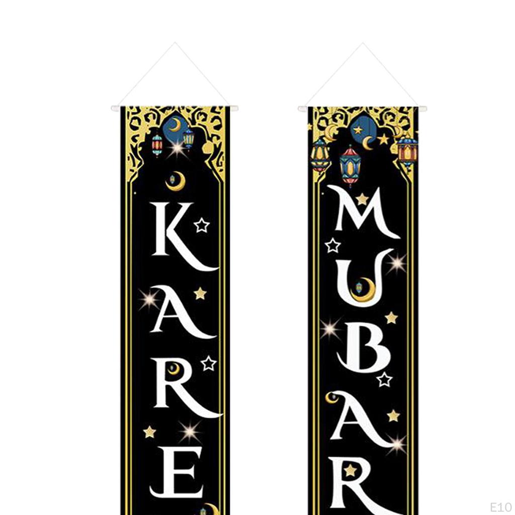Eid Mubarak Dekorationsbanner-Set für die Haustür, strapazierfähiges Polyestergewebe, arabische Dekorationen, Größe