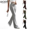 Women's Fashion Casual Solid Color Print Pants & Capris