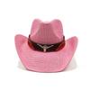 Corn Husk Material Straw Hat Western Cowboy Hat Spring and Summer Men and Women Panama Sun Hat Elegant Cowboy Straw Hat