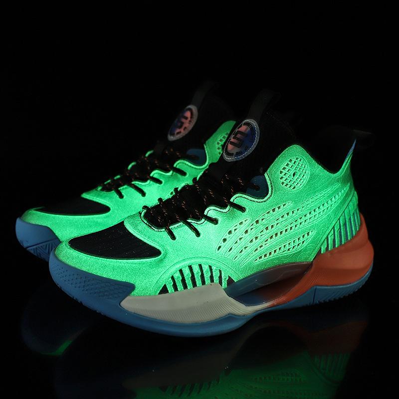 Nitrogen Anti-slip Basketball Shoes for Boys, Children and Young Professional Practical Lightweight Breathable Sports Shoes for Women Luminous