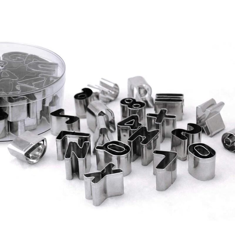 Stainless Steel Alphabet & Number Cookie Cutter Set