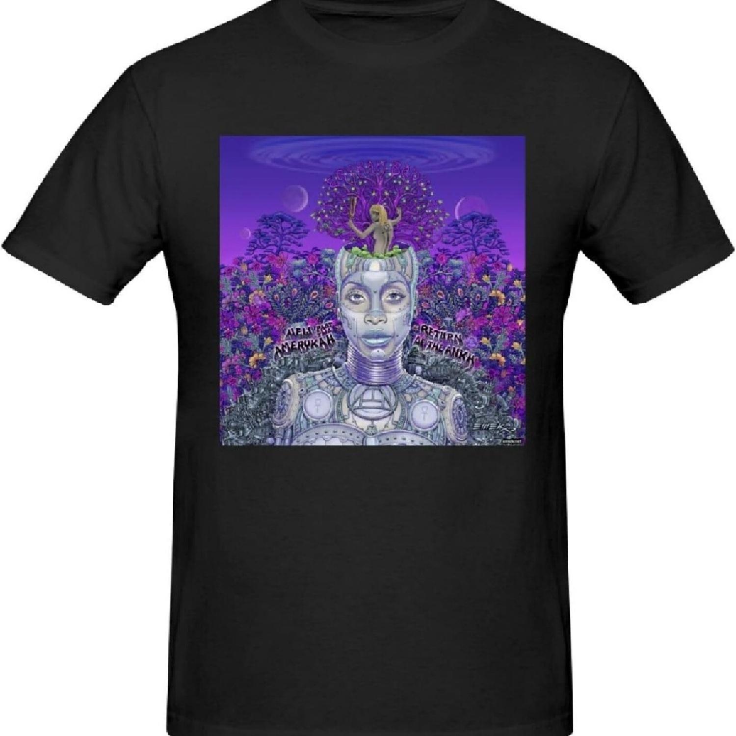 

Erykah Badu Part II Men s Cotton Short Sleeve T-Shirt Print Graphic Outdoor T Shirts Black XXXXXL чорний
