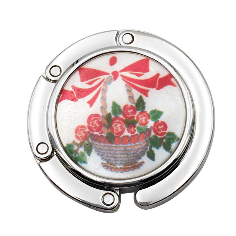 Kreativer runder Muschel Falt-Handtaschenhaken - Flacher Clip Aufhänger für Tischkante Taschenzubehör