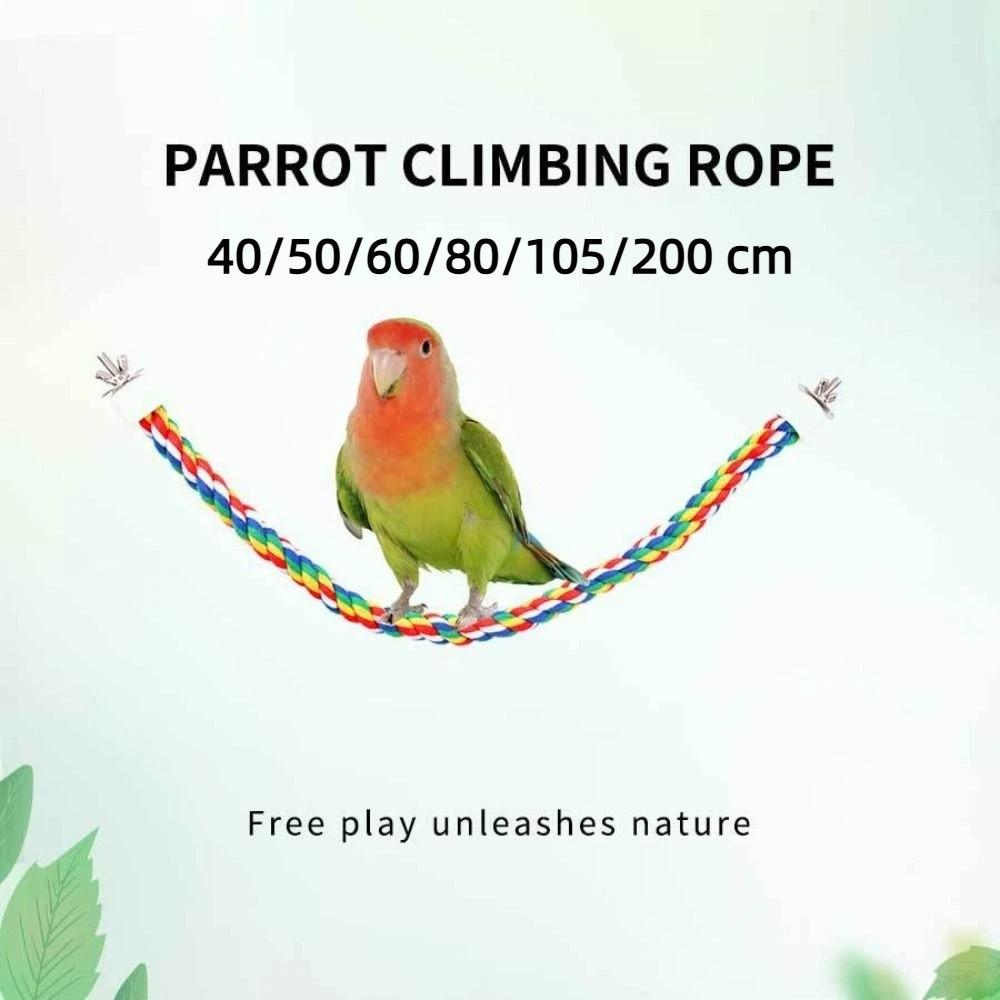 Colorful Parrot Rope Toy 40/80//105/200cm Parrot Stand Chewing Station Bird Perch for Cage Parrot
