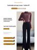 Women's Fleece-Lined Chenille Corduroy Flare Pants with Slits, Autumn/Winter 2024 Style