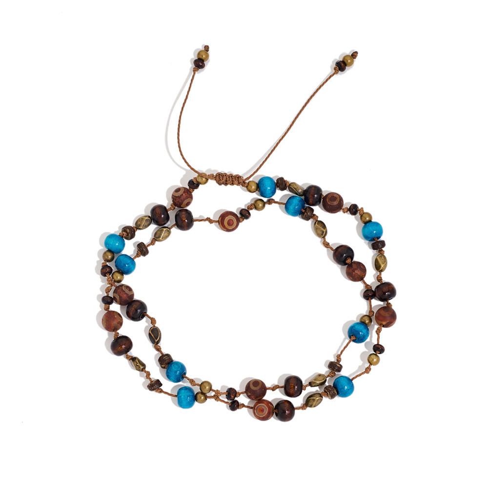 Handcrafted Wooden Beaded Mens Bracelet Necklace Vintage Style For Gift Giving