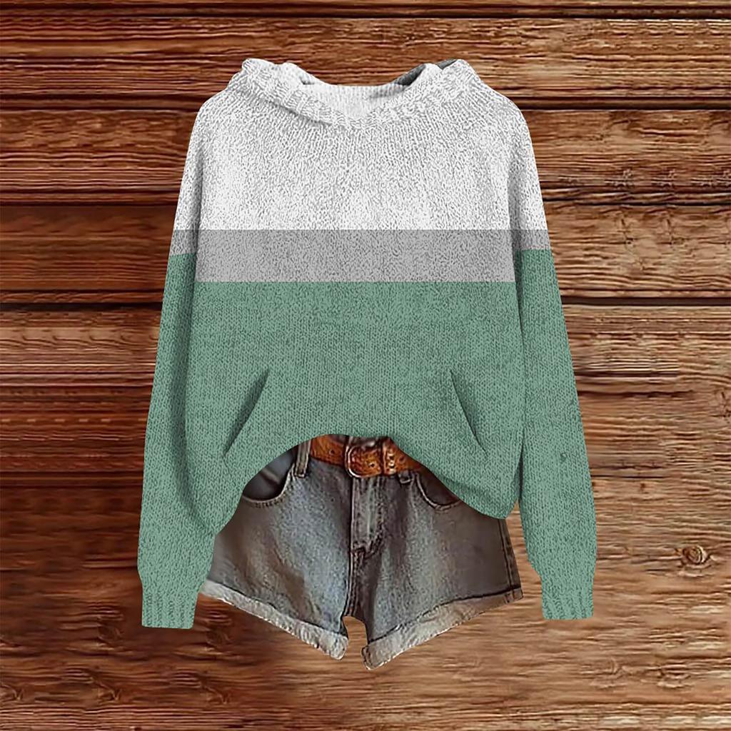 Sweatshirts For Women Knit Sweater Cute Shirt Fall Pullover Hooded Sweatshirt