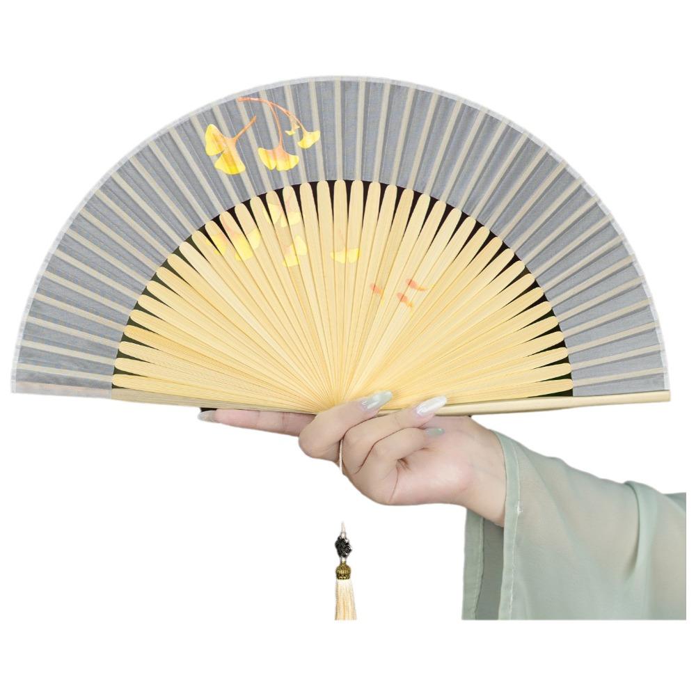 Floral Pattern Silk Bamboo Fan Exquisite Dance Fan Portable Chinese Style Fan Home Decoration