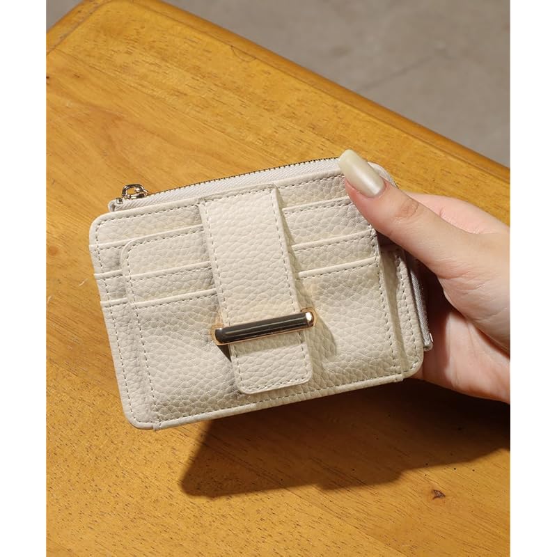 [Alto Rose] ivory fragment case With coin purse IC card card case ladies bill bifold synthetic leather simple pass case Beautiful adult cute compact