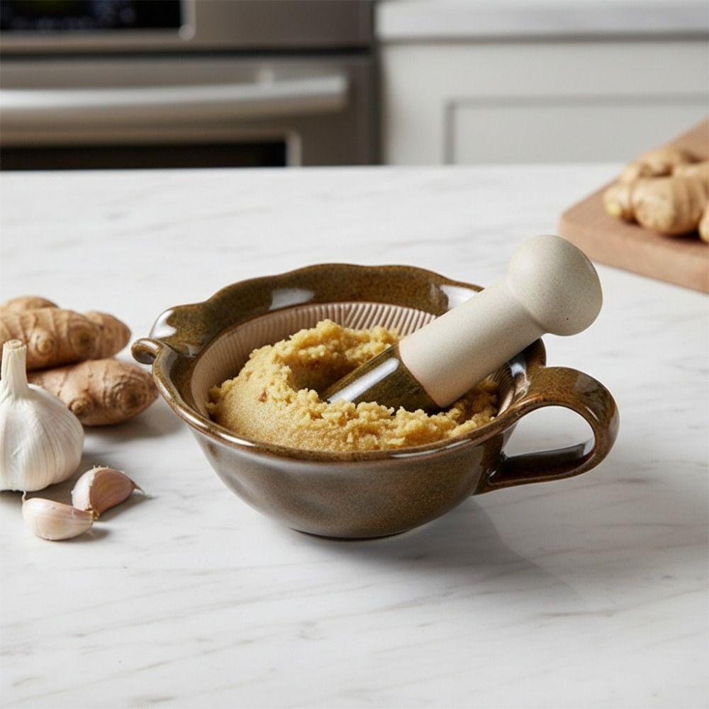 Manual Baby Food Milling Bowl Vintage Garlic Grinder Kitchen Gadgets Wasabi Grinding Bowl Grinder