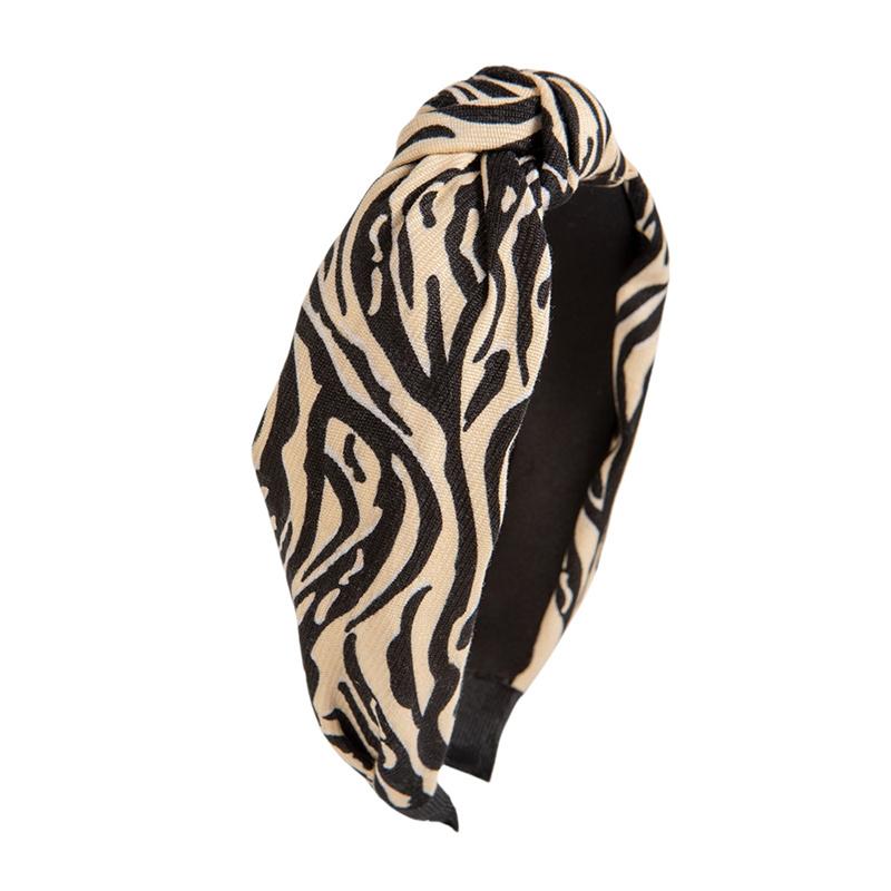 Fashion Women's Zebra Print Cloth Headband With Center Knot Girls Daily Casual Hair Accessory