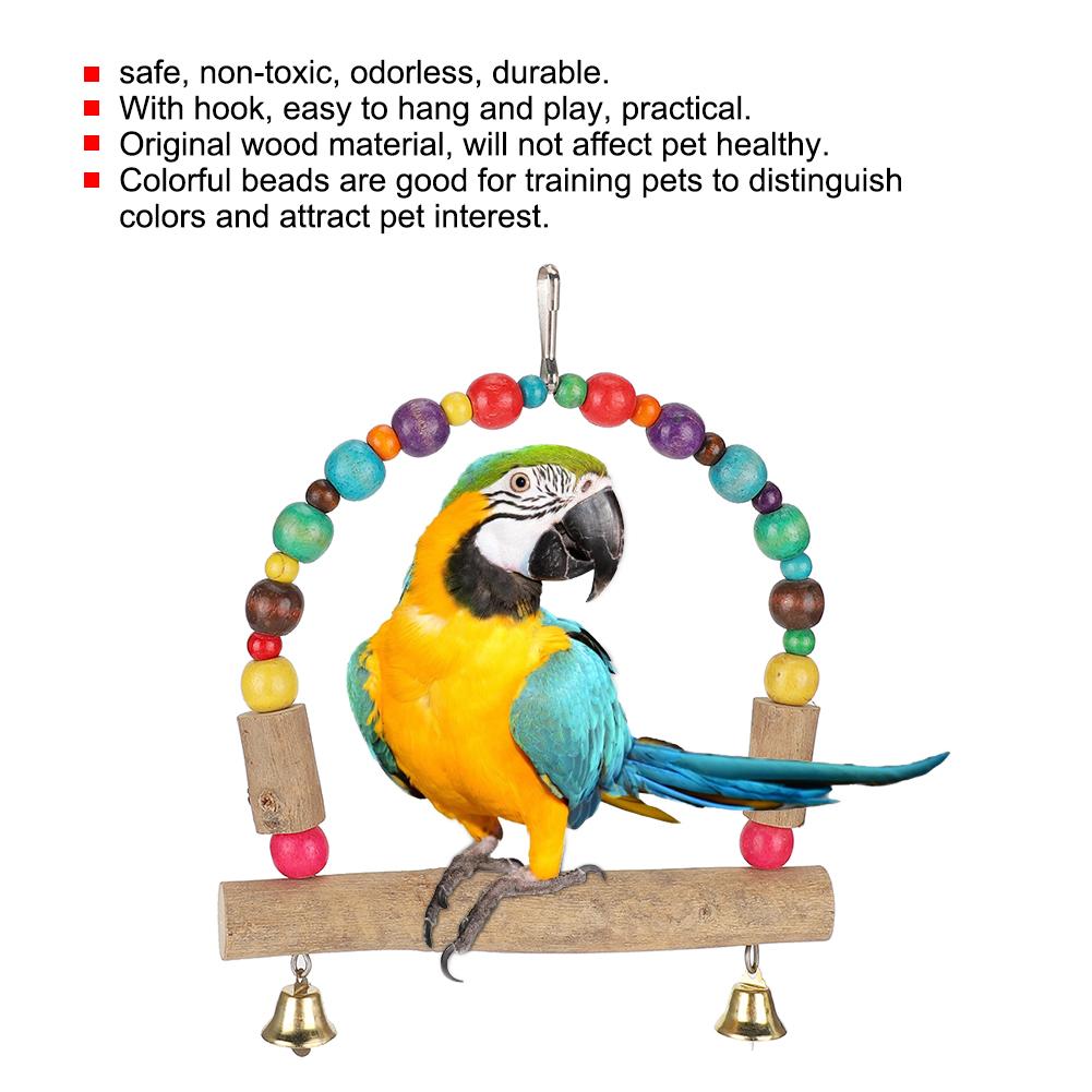 Wood Pet Small and Medium Parrot Swing with Hook Playing Biting Supply