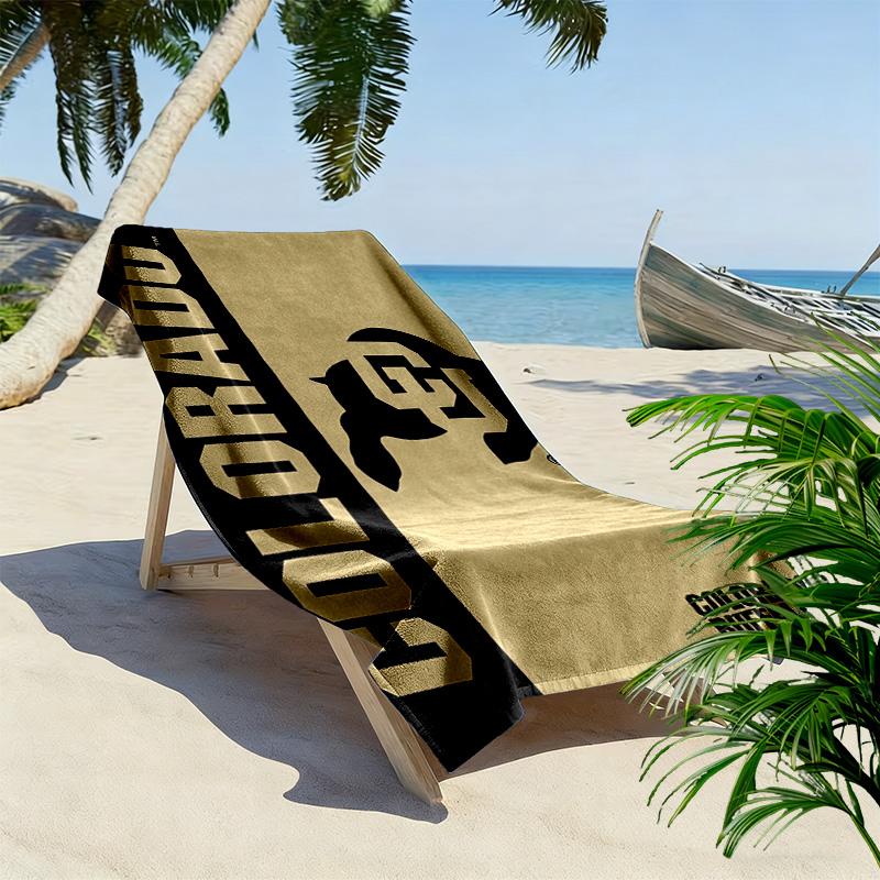 Colorado Buffaloes Print Beach Towel, Large Soft Quick Dry Towel for Beach Camping Swimming
