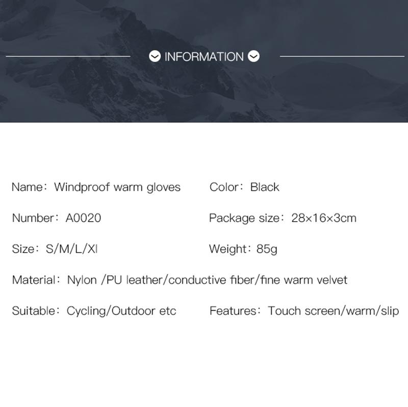 Hiking Gloves Full Finger Windproof Anti-stick Waterproof Climbing Mount Bicycle