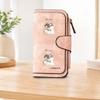 Three colored cat print long zipper wallet large capacity card holder unisex clutch bag stylish zippered coin purse suitable for daily commute work