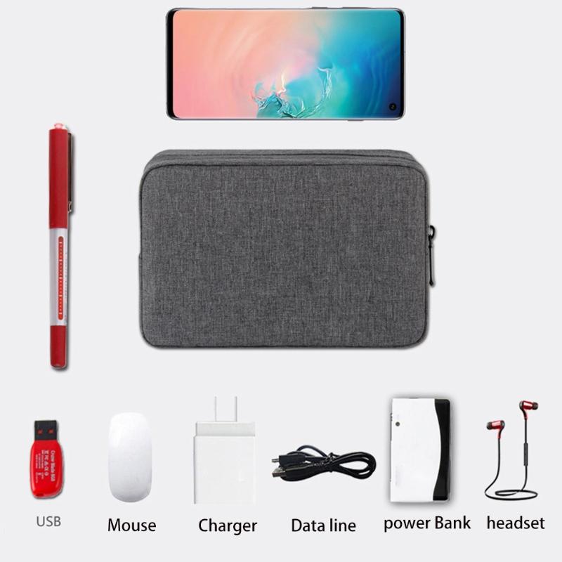Elektronik Organizer Wasserdichte Reiseaufbewahrungstasche Tragbare Polyesertasche für Datenkabel Kabel Ladegerät Powerbank