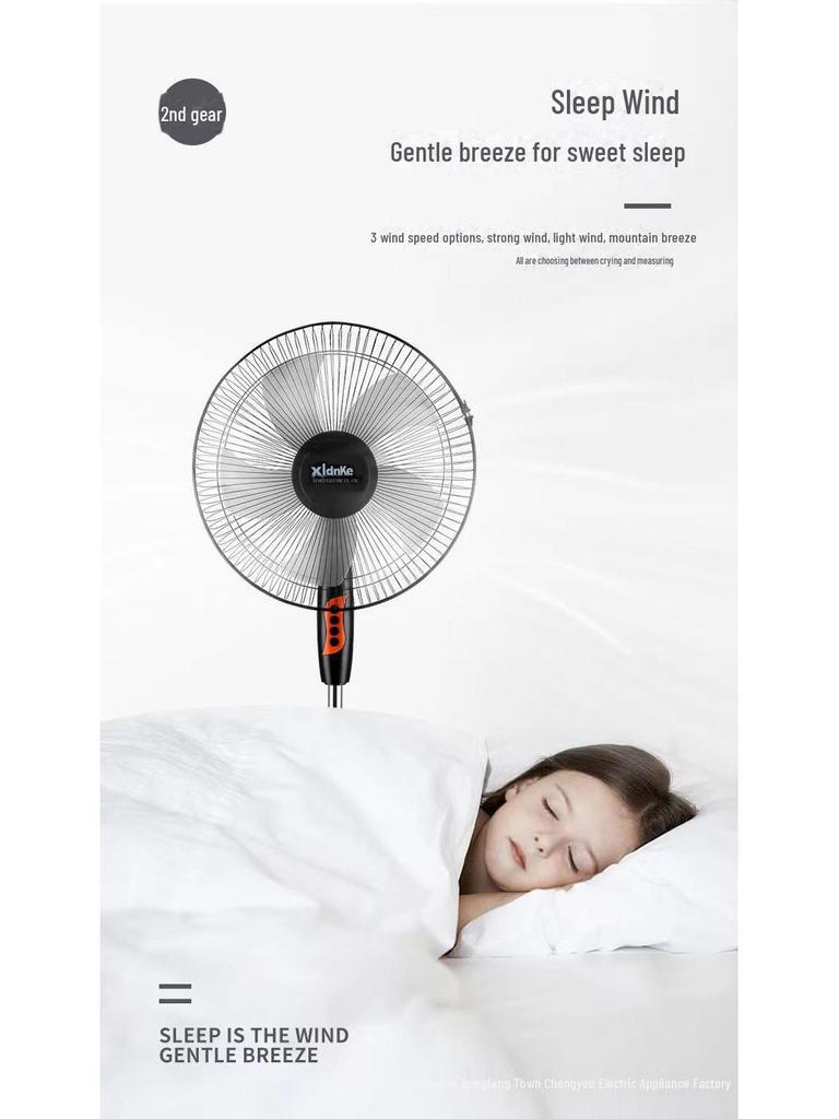 Xianke 16" Silent Floor-Standing Electric Fan for Home & Office