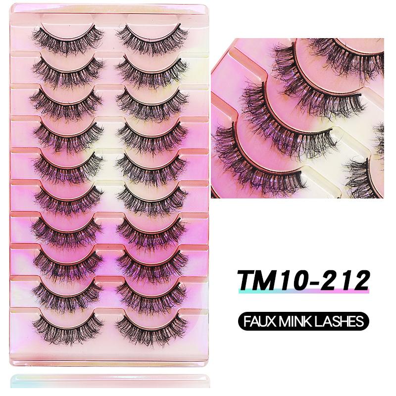 20 Pairs Faux Mink Lashes 3D Fluffy Natural Lashes Makeup False Eyelashes Russian Strip Lashes Eyelash Extension