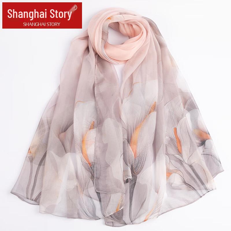 Shanghai Story Women's Mulberry Silk Printed Scarf