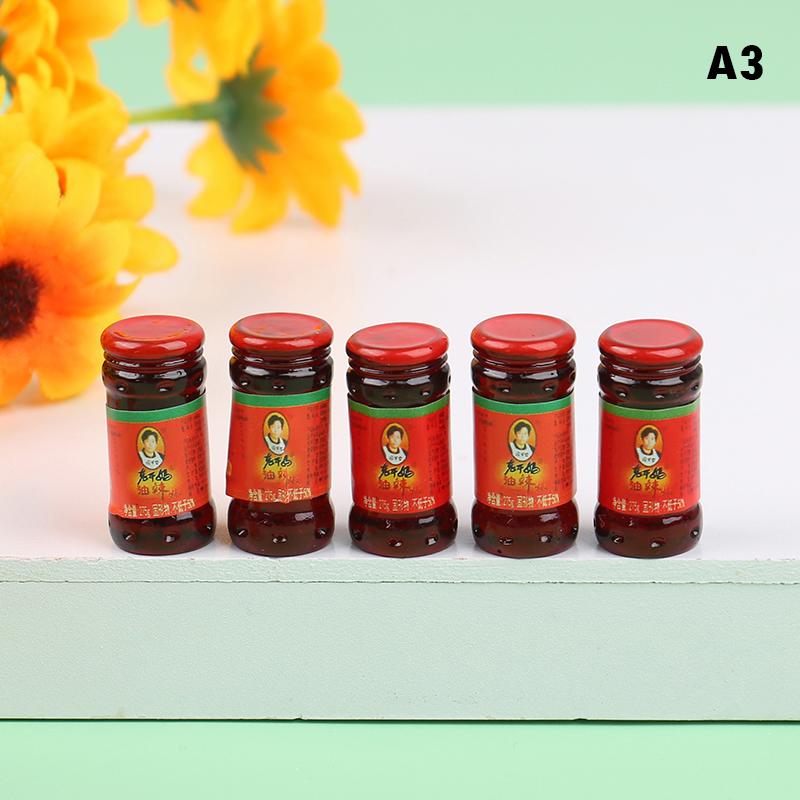5Pcs Dollhouse Miniature Condiment Model Mini Kitchen Decoration Accessories