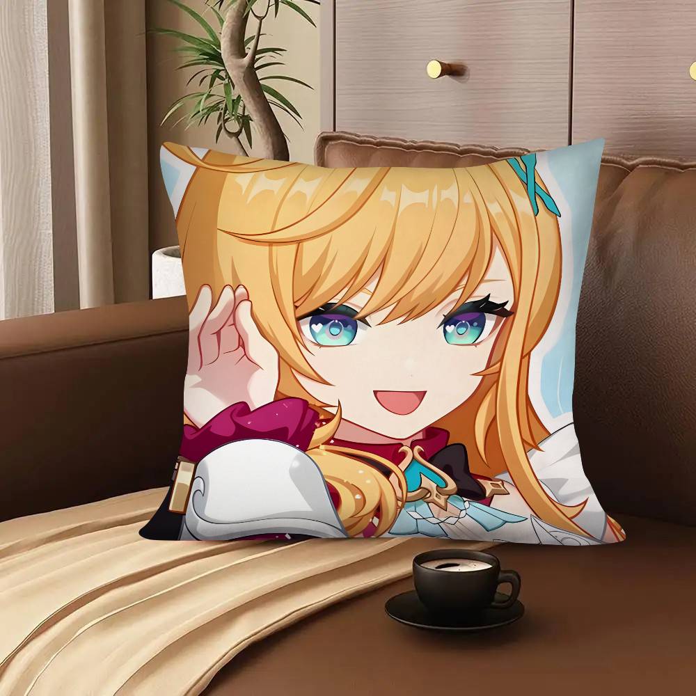 1pc Game Genshin Impact Escoffier Pillow Case Fashion Square Pillowcase Bedroom Sofa Room Ins Decoration Leisure