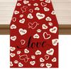 Love Hearts Red Valentine's Day Table Runner Table Decoration for Party Home Kitchen Dining Holiday Decor