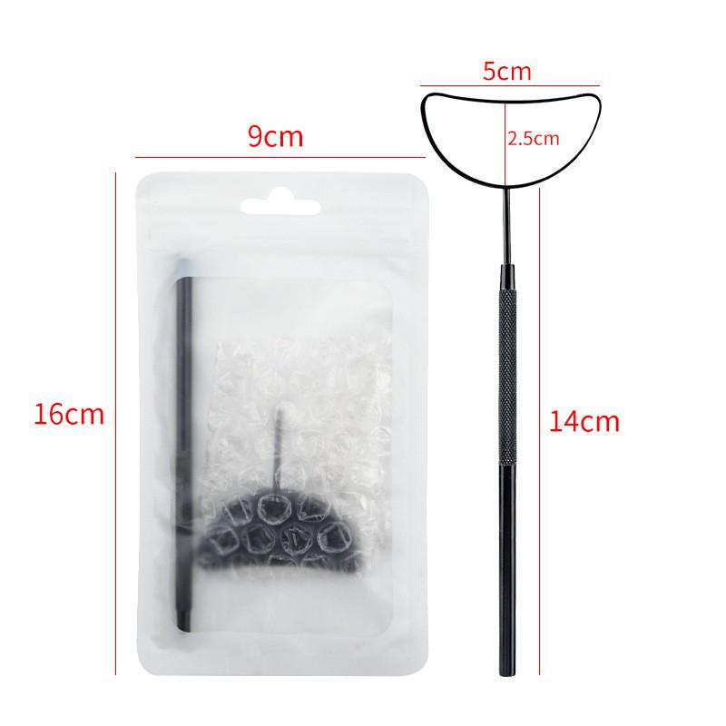 Heart-Shaped Anti-Fog Eyelash Extension Mirror - Stainless Steel, Anti-Curl Design