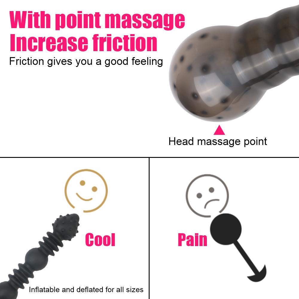 18-52cm Inflatable Anal Beads Anal Plug For Women Vaginal Dilator Men Butt Expander Big Dildos Female Masturbator Sex Toys Adult