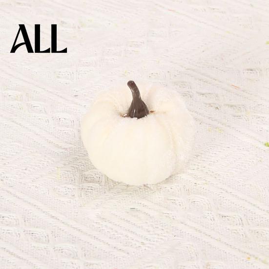 Soft Fabric Pumpkin Set 20 PCS Velvet Decorative Ornaments, Multi-Color Artificial Fall Harvest Decor Reusable Halloween Decorations for Mantel Table