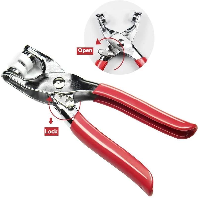 100 buc Metal Prong Snap buton Hollow Press Prong fixare știfturi cu clește set de scule kituri pentru haine îmbrăcăminte cusut genți pantofi