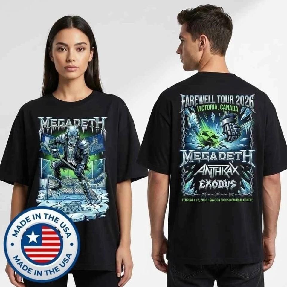 Megadeth Farewell Tour 2026 February 15 2026 Double Sided T-Shirt Unisex T-Shirt XL