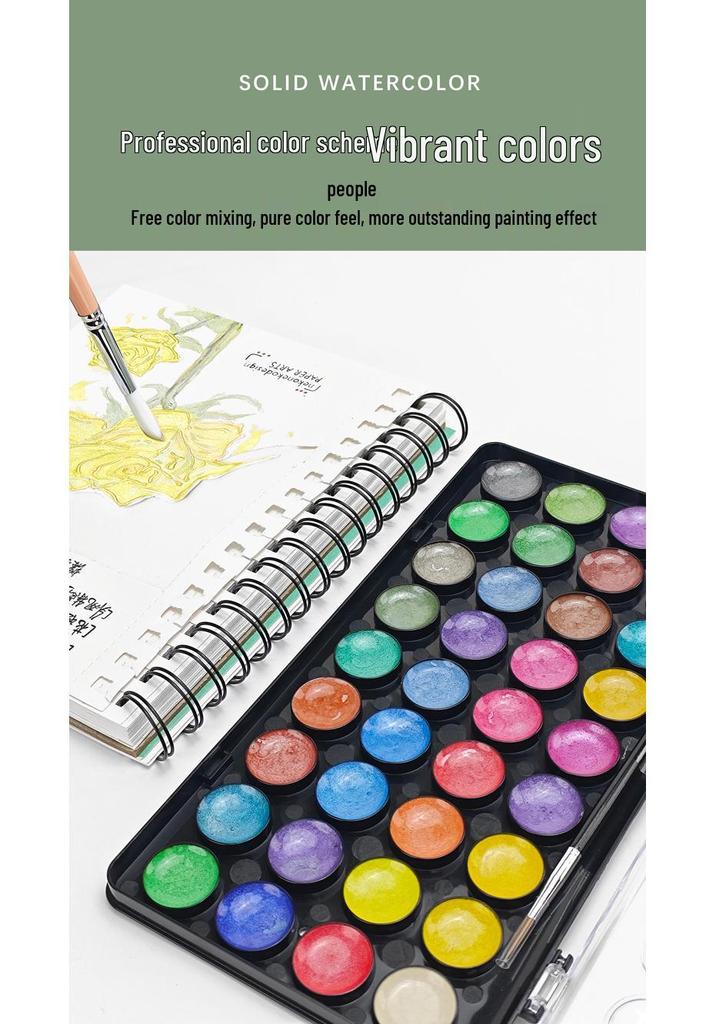 Huideler Perle 36-Farben Waschbares Aquarellfarben-Set für Anfänger & Profis