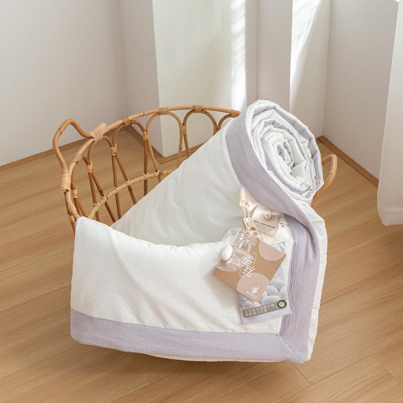 Solid color simple bubble cotton summer cool quilt, machine washable in summer, comfortable and breathable quilt