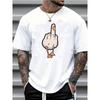 Men's Summer 100% Cotton High Quality Fashionable Casual Sports Loose Fun Pattern Printed Round T-shirt Top
