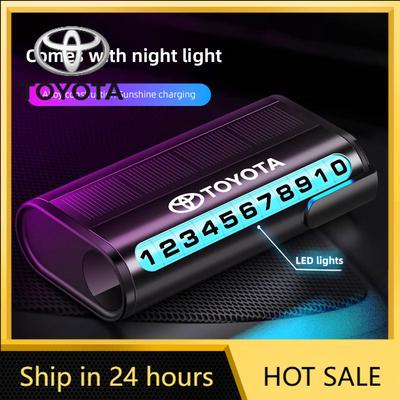 Hot For Toyota Solar Car Phone Number Plate Temporary Parking Accessories For Toyota Corolla Yaris Aygo Prius Camry Auris Avensi