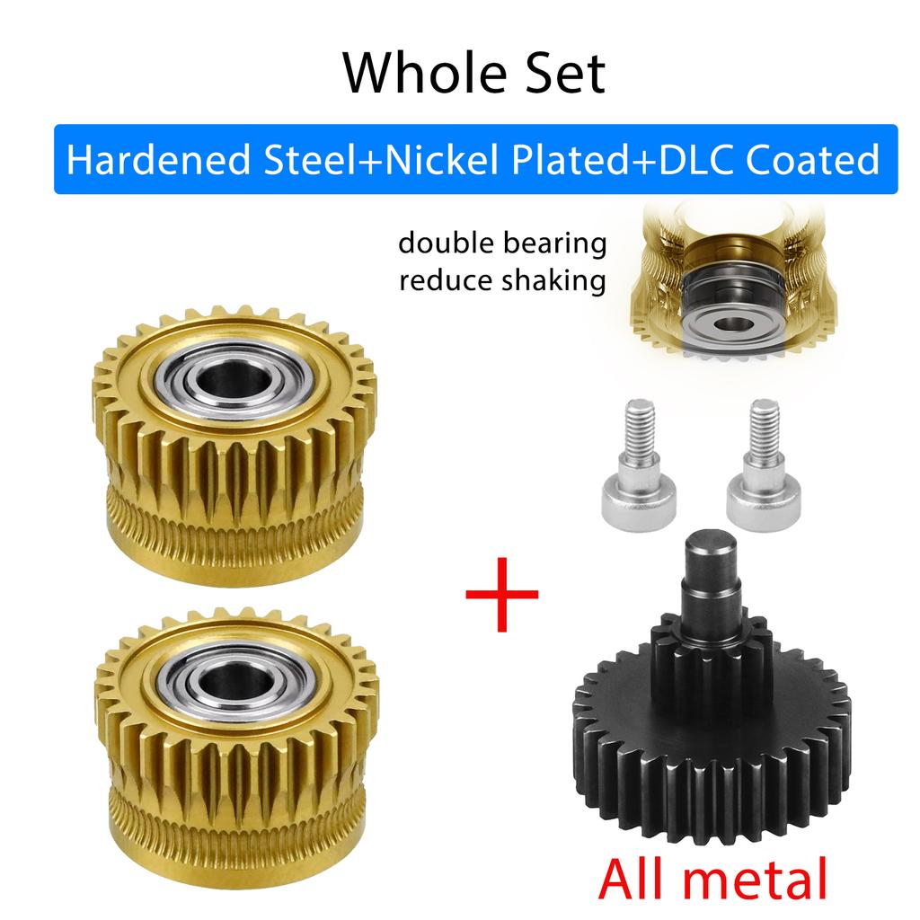 K1C Extruder Gear Kits All-metal Filament Drive Gears for Creality K1 Max K1 Extruders DLC-coated Nickel-plated High Hardness