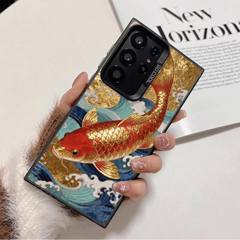 Golden Carp Lucky Koi Shockproof Phone Case for Samsung Galaxy S26 Edge S25 Ultra S24 FE S23 Plus S21 Cover Anti Fall Fundas
