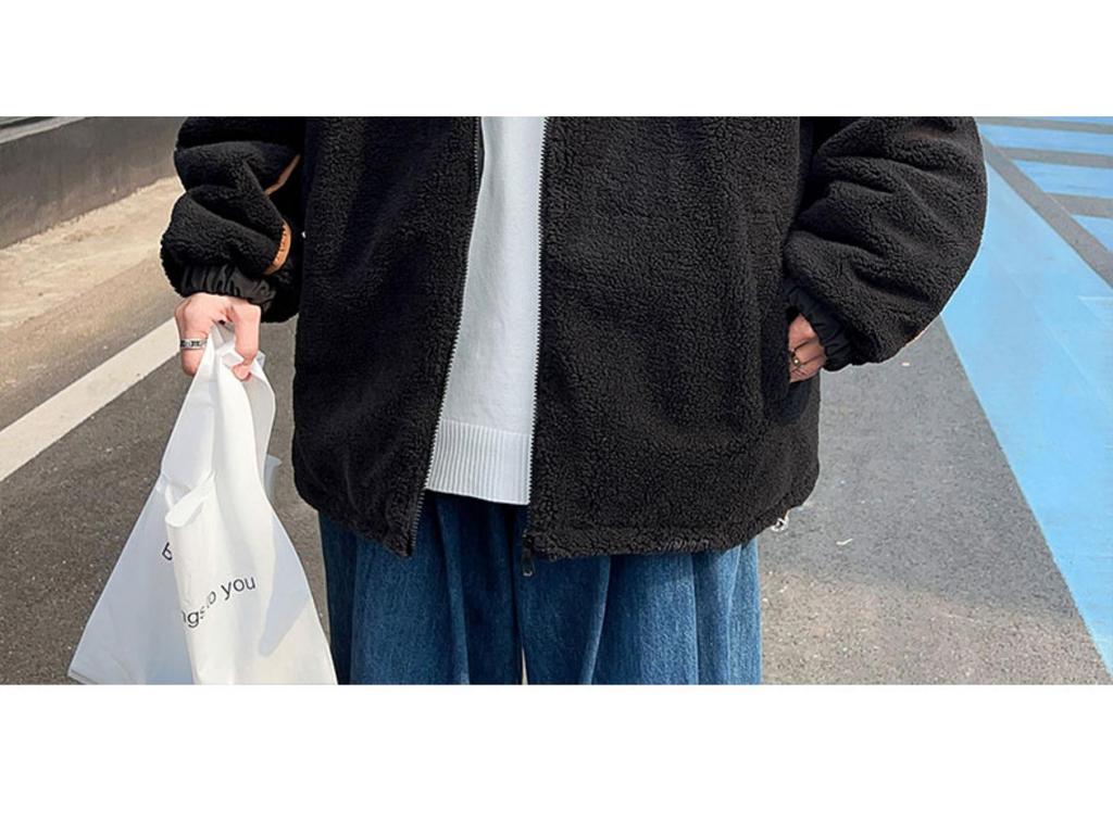 Men's Lambswool Hooded Coat, Autumn/Winter Embroidered Thick Cotton Jacket, Trendy Couple Style.