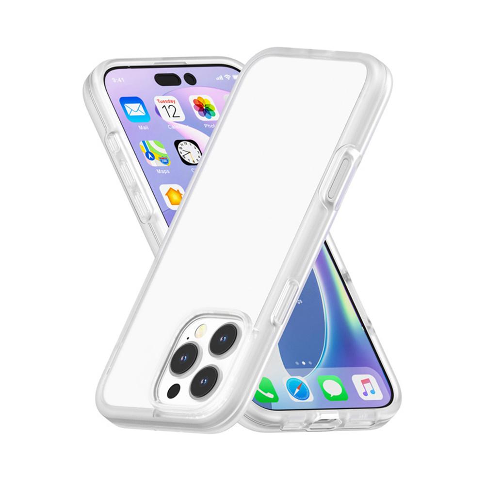 For iPhone 16 Pro Case TPU+PC Matte Translucent Phone Back Cover