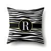 Polyester Pillowcase Zebra Pattern Printing Home Decoration Pillowcase 26 English Letter Cushion Cover Black and White
