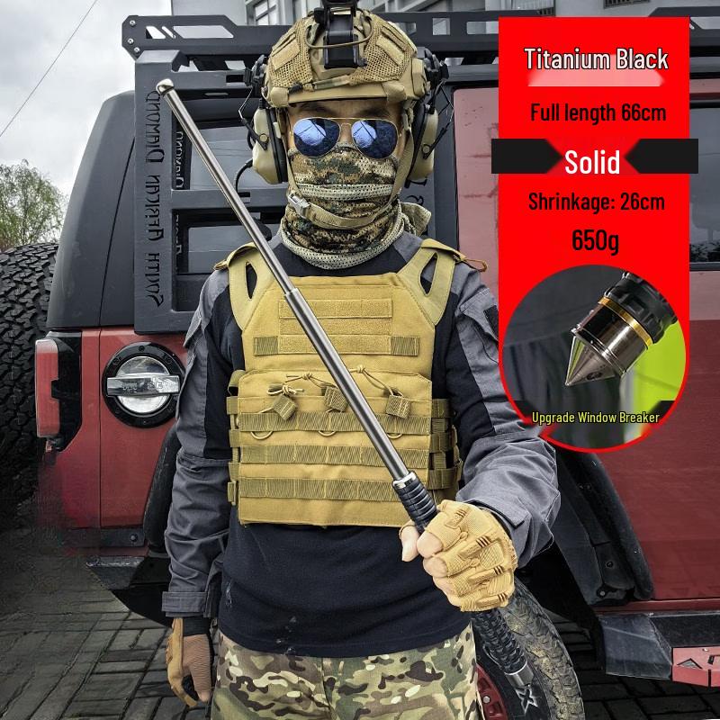 Telescopic Tungsten Alloy Trekking Pole with Window Breaker