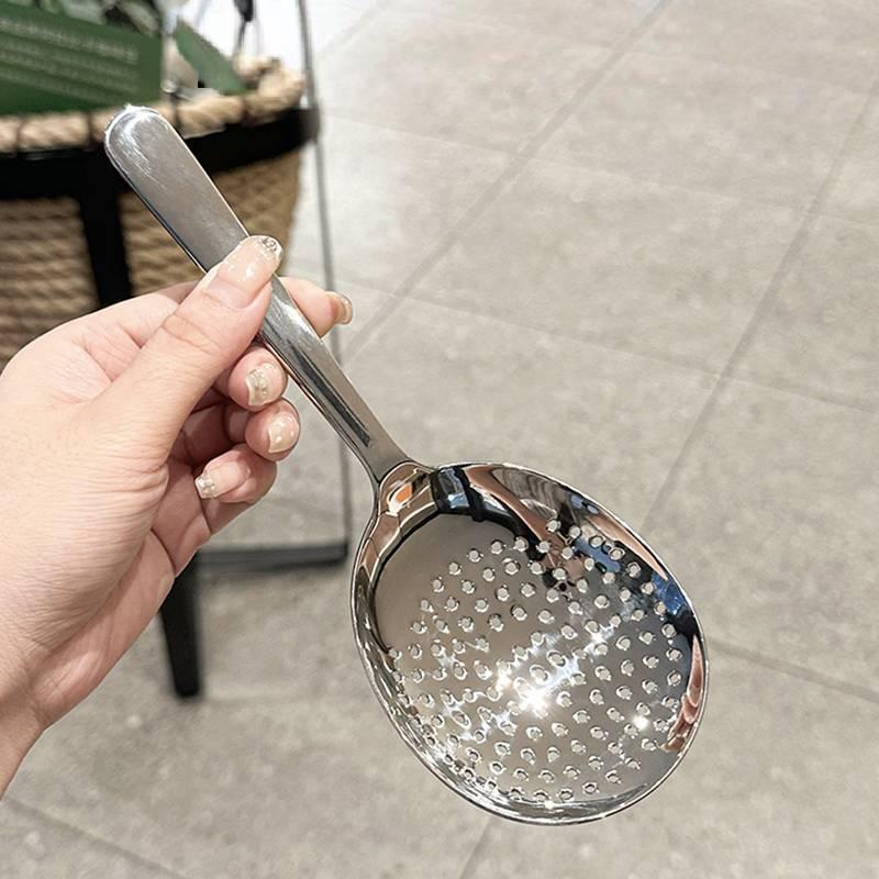 Stainless Steel Ladles For Serving Soup Rice Serving Spoon Drain Hole Heat Insulated Handle Kitchen Utensils For Daily Use
