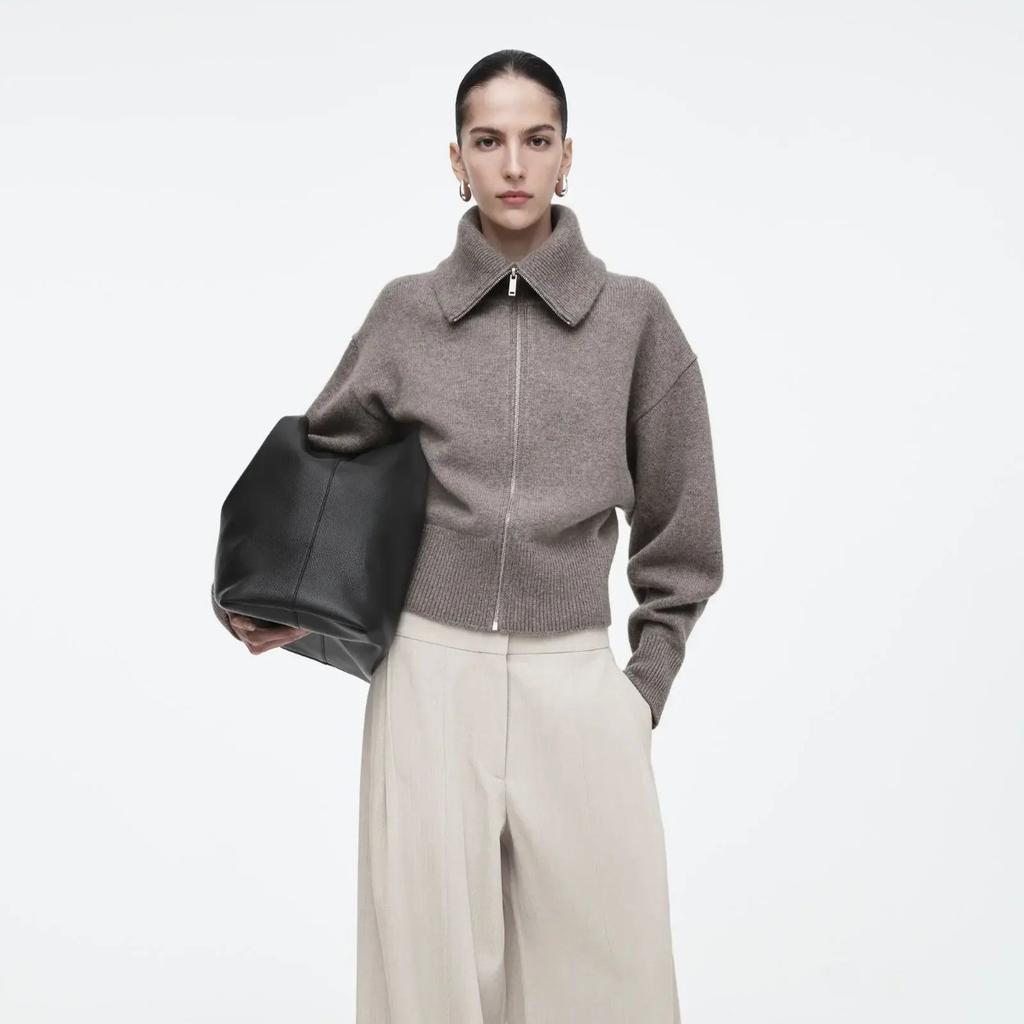 Ethereal Cos Winter New Style of Ladies' Casual Standard Fit Waist-cinching Knitted Pilot Jacket