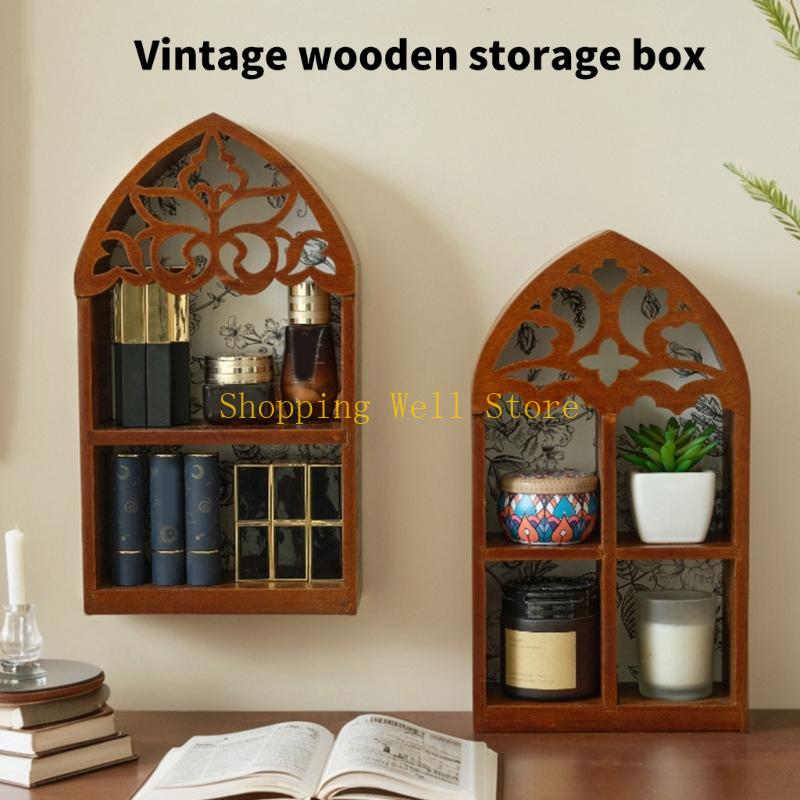 KX4B MultiLayer Wall Shelf French Quatrefoils Frame Precise Carveds Home Decors