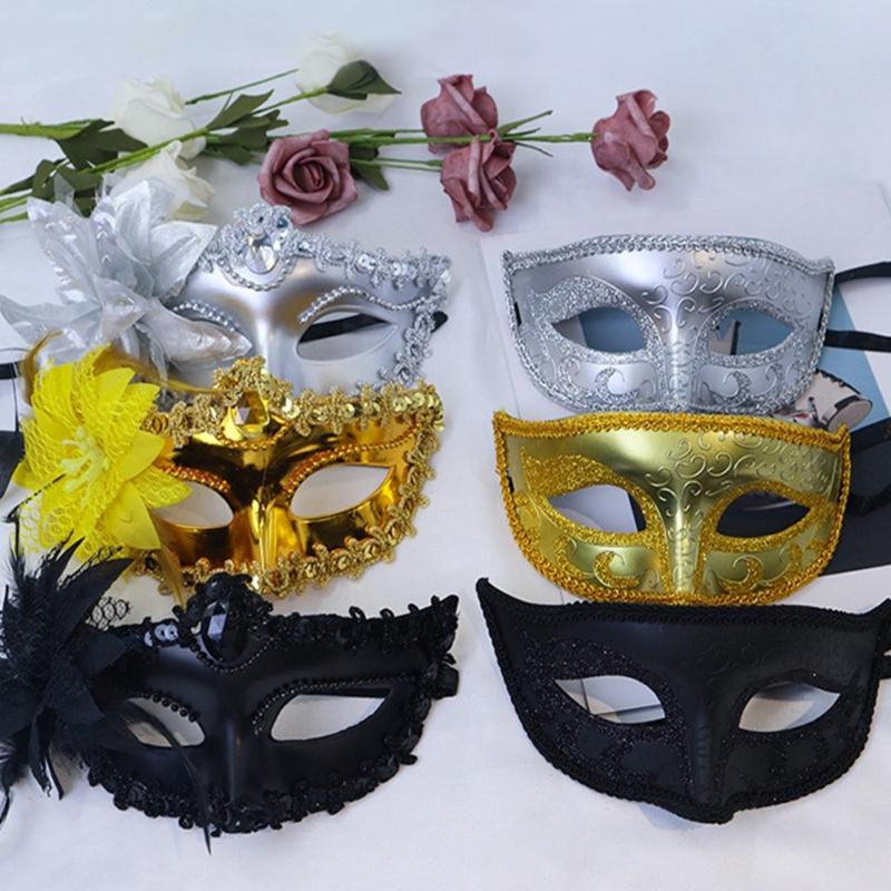 2 Pcs Venetians Mask Half Face Mask Halloween Mask Costume Mask Masquerade Mask Party Mask Mardi Gras Mask for Carnivals