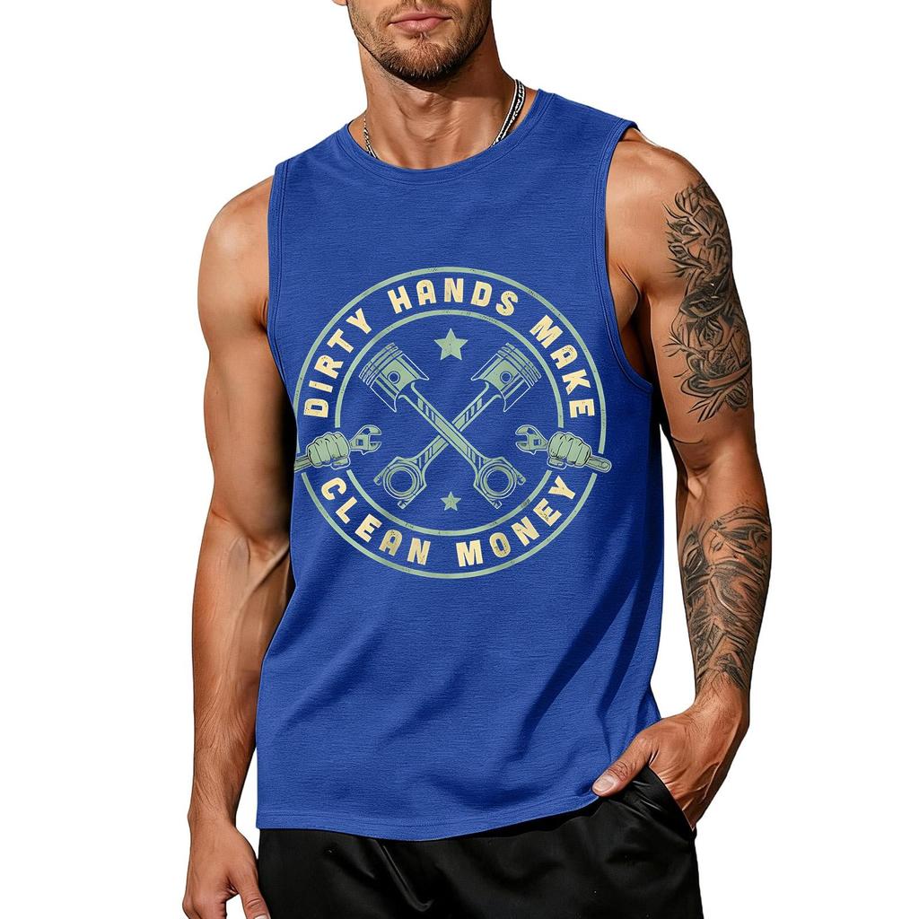 Men's Sleeveless Tank Top Casual Muscle Shirt Labor Day Graphic Print Workwear Summer Vest Gym Workout Tee