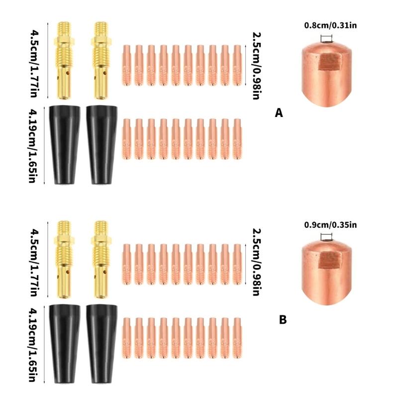 24Pcs Welding Nozzle Kit High Conductivity Copper Strong Rubber Closed Advice Professional Welders