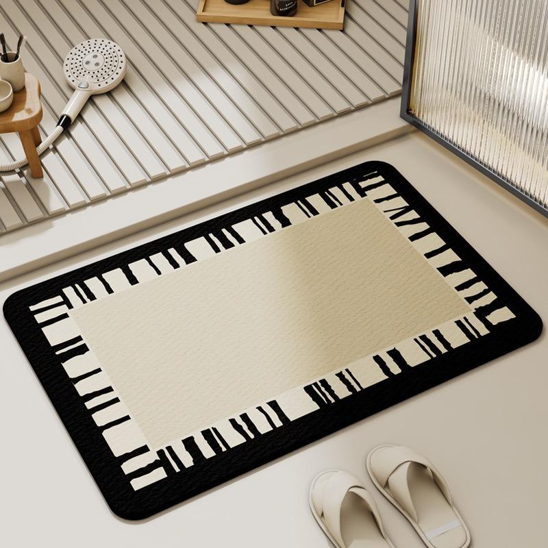 Mata chłonna wodę z ziemi okrzemkowej w stylu francuskim Mata podłogowa do łazienki Mata pod stopy do toalety Mata pod drzwi Wejście Szybkoschnący Antypoślizgowy Dywan