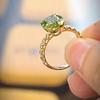 Hui Zhi Yi 2023 Olive Green 9x11 Ring in 925 Sterling Silver - Elegant Light Luxury and Versatile Fashion.